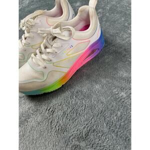 Skechers Women's White Rainbow Athletic Sneakers Size 9.5 Memory Foam